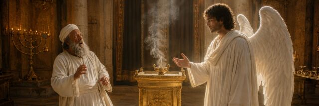 Zechariah meet Gabriel in Temple